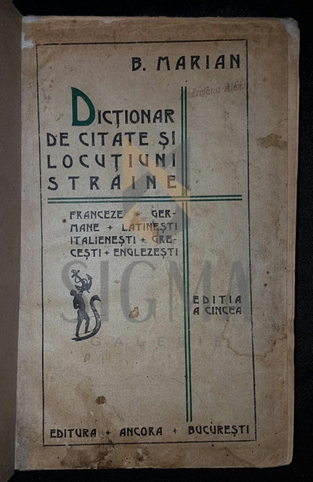 DICTIONAR DE CITATE SI LOCUTIUNI STRAINE