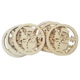 Accesorii pentru activitati crafts lemn decupat,glob cu om de zapada,6 bucati set