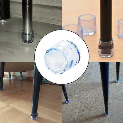 Protectie pentru picioare de mobilier, silicon, transparent, set 8 bucati foto