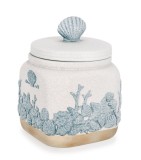 Cumpara ieftin Borcan decorativ portelan multicolor decor Marin 13x13x16,5h
