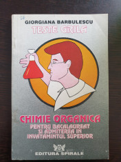 TESTE GRILA DE CHIMIE ORGANICA - Barbulescu foto