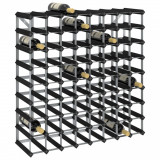 Suport de vinuri, 72 sticle, negru, lemn masiv de pin GartenMobel Dekor, vidaXL