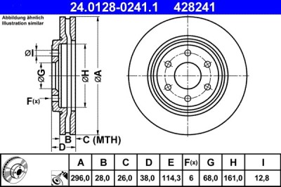 ATE 24.0128-0241.1 Disc frana foto