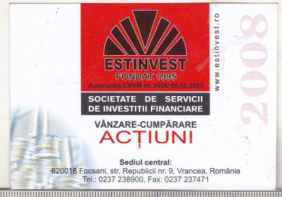 bnk cld Calendar de buzunar 2008 Estinvest foto
