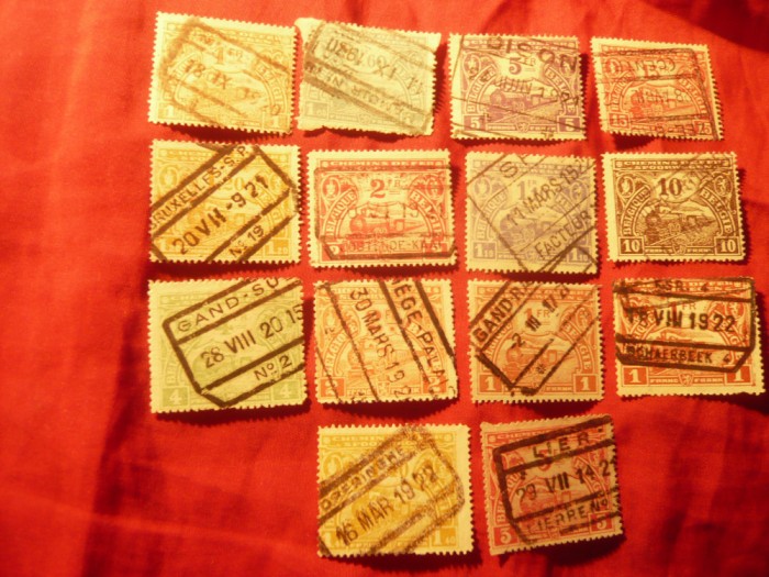 Serii mici Belgia 1919 - 1920 Cai Ferate , 25 val. stampilate