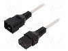 Cablu alimentare AC, 2m, 3 fire, culoare alb, IEC C19 mama, IEC C20 tata, IEC LOCK - IEC-PC1299