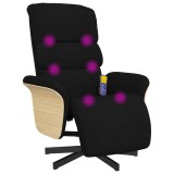 Cumpara ieftin Fotoliu de masaj rabatabil cu suport de picioare, negru, textil