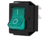 Rocker Switch ON-OFF 16A 250V Green Neon Light