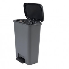 Coș de gunoi Curver COMPATTA BIN, 50L, 29,4x49,6x62 cm, negru/gri, pentru gunoi