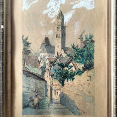 Karl Neser-Catedrala Sf. Nicolae din Überlingen, tehnică mixtă (1888)