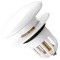 Dop scurgere chiuveta, universal, deschidere cu click, material oțel, diametru exterior 66 mm, culoare Alba