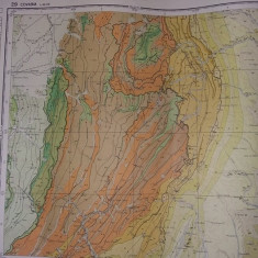 Plansa/harta geologica a republicii socialiste romania,COVASNA 1968,T.GRATUIT