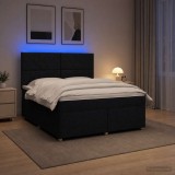 Cumpara ieftin Pat boxspring cu saltea Negru 160 x 200 cm Tesatura