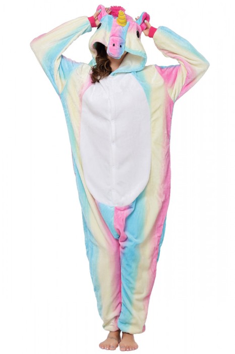 PJM60-1222 Pijama intreaga kigurumi, model unicorn multicolor