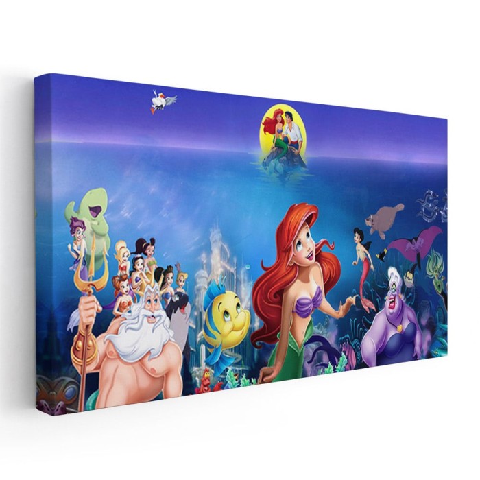 Tablou afis Mica Sirena desene animate 2194 Tablou canvas pe panza CU RAMA 30x60 cm