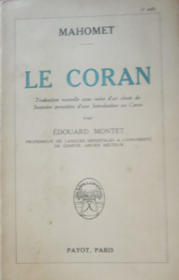 Mahomet Le Coran - Edouard Montet foto
