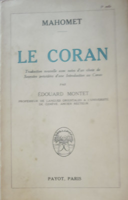 Mahomet. Le Coran - Edouard Montet foto