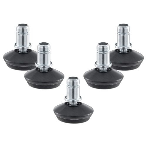 Set 5 Picioare pentru scaun de birou tija 10 mm, Kwmobile, Negru, Otel, 56093.06