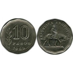 Argentina 1968 - 10 pesos, circulata