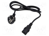 Cablu CEE 7/7 3x0,75mm2 cu ştecăr &icirc;n unghi IEC C13 mamă POS