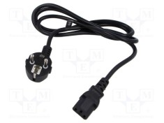 Cablu CEE 7/7 3x0,75mm2 cu ştecăr &icirc;n unghi IEC C13 mamă POS