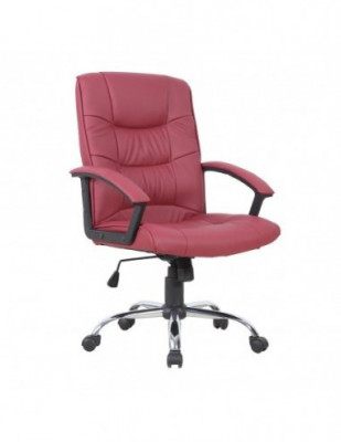 Scaun directorial GN02, ergonomic, cadru cromat, inaltime ajustabila, balans, 100 kg, bordo foto