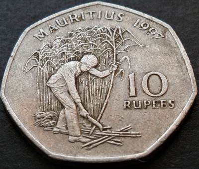 Moneda exotica 10 RUPII - MAURITIUS, anul 1997 * cod 4330 foto