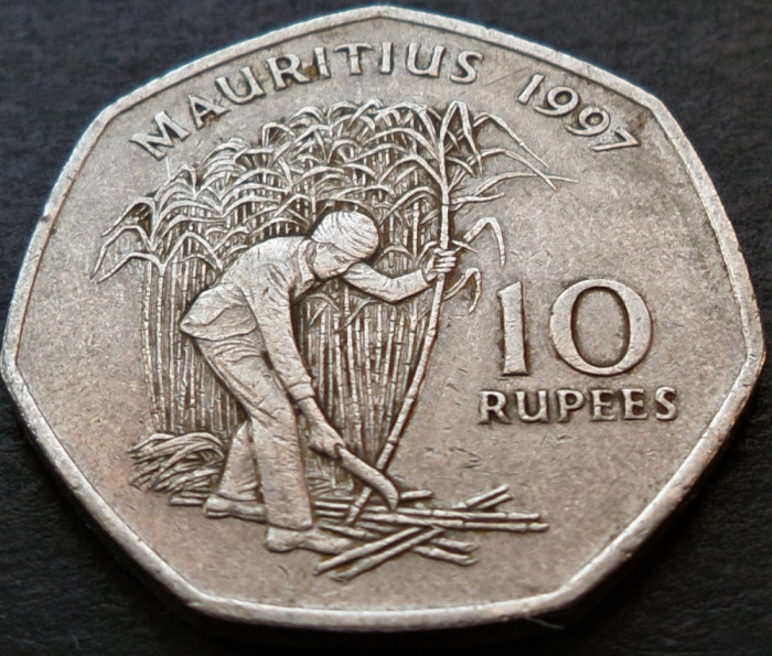 Moneda exotica 10 RUPII - MAURITIUS, anul 1997 * cod 4330