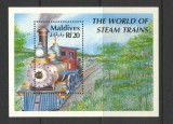Maldives 1990 - Locomotive, trenuri, colita neuzata