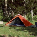VidaXL Cort de camping tipi pentru 1 persoană, portocaliu, impermeabil