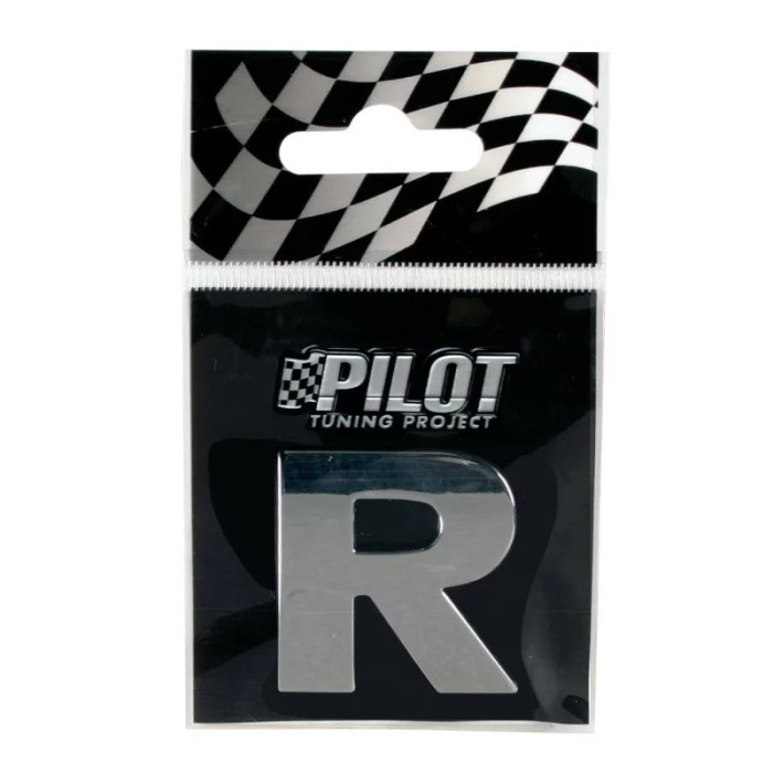Autocolant 3D crom Type-3 (28mm) litera - R Garage AutoRide