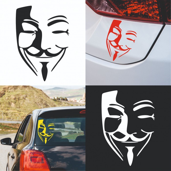 Sticker Auto , zAnonymous, , Simbol al Rebeliunii si Libertatii Digitale