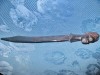 7330-Cutit birou lemn Africa cap Femeie manual executat cu defect varf.
