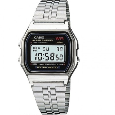 Ceas bărbătesc Casio Digital Alarm Chrono din oțel inoxidabil A159WA-N1DF foto