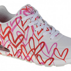 Pantofi pentru adidași Skechers Uno-Spread The Love 155507-WRPK alb