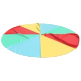vidaXL Parașută Joacă Copii &Oslash;3,5m, Textil Poliester, 8 M&acirc;nere, Roșu/Galben/Albastru/Verde, Sac Depozitare - Jucărie Exterior Durabilă