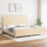 VidaXL Cadru de pat fără saltea, crem, 200x200 cm, textil