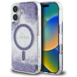 Husa pentru iPhone 16 - Guess Hardcase Resin Bottom Glitter MagSafe (GUHMP16SRGRGEU) - Purple