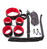 Set BDSM Touch Me, 7 Piese, Rosu/Negru, Guilty Toys