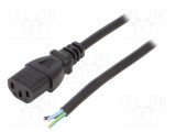 Cablu 3x0,75mm2 IEC C13 mamă 1,8m negru 10A 250V LIAN DUNG