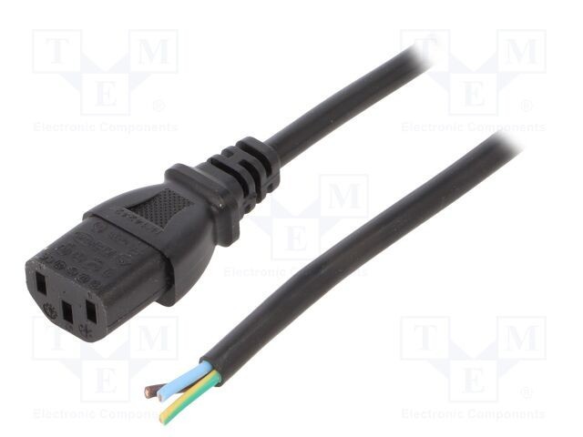 Cablu 3x0,75mm2 IEC C13 mamă 1,8m negru 10A 250V LIAN DUNG