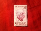Serie 1 valoare - Liechtenstein 1967 - Personalitati - 40 Ani J.Baptiste Buchel - Istoric, Nestampilat