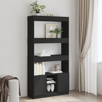 Gossi dulap inalt, negru, 92x33x180 cm, lemn prelucrat foto