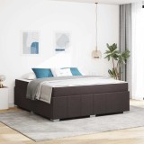 vidaXL Cadru de pat cu saltea Maro &icirc;nchis 180 x 200 cm țesătură