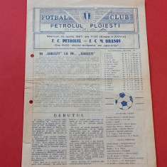 Program meci fotbal PETROLUL PLOIESTI - FCM BRASOV (22.04.1987)