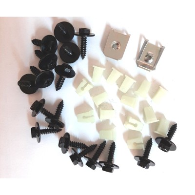 Set cleme fixare scut cutie viteze BMW Seria 5 (E60/E61), 06.2003-06.2010, 34 buc la set,Scut cutie viteze foto