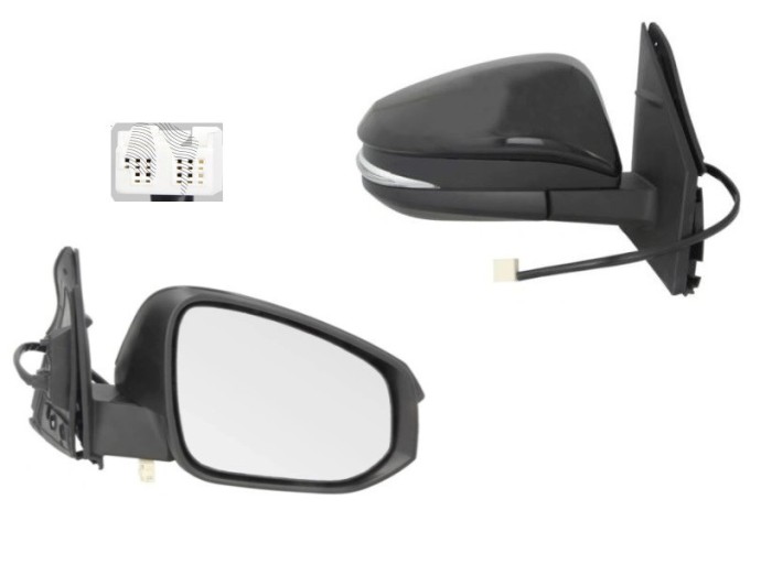 Oglinda exterioara Toyota RAV4 (XA40), 01.2013-12.2018, partea Dreapta, culoare sticla crom, sticla convexa, cu carcasa grunduita , cu incalzire, aju