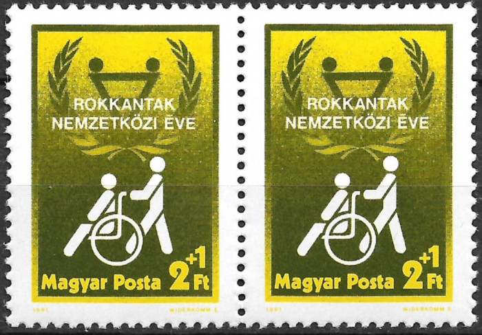 Ungaria - 1981 - Anul persoanelor cu handicap - serie completă neuzată x2 (T361)