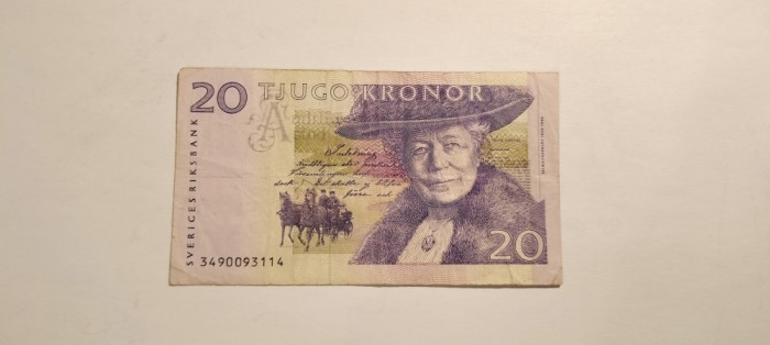 Bancnota 20 kronor 2008 Suedia