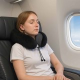 vidaXL Pernă cu pernă Ajustabil Negru 28 x 25 x 14 cm Catifea 42012703